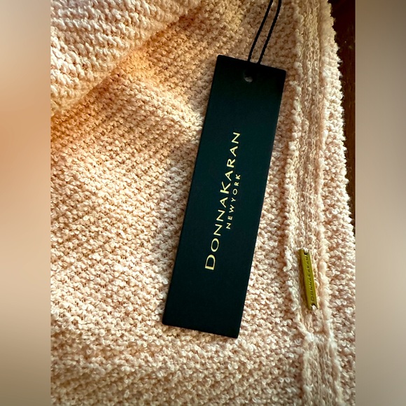 NWT Donna Karan Cardigan Summer Cools Peach Pink Open Front Sweater Jacket Knit - Picture 6 of 10